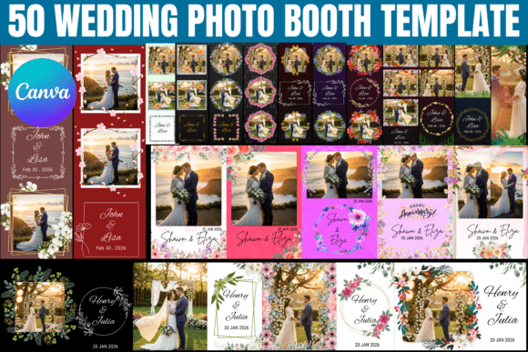 50 Wedding Photo Booth Template Bundle Review