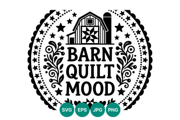 Barn Quilt Mood Black White Vector Review