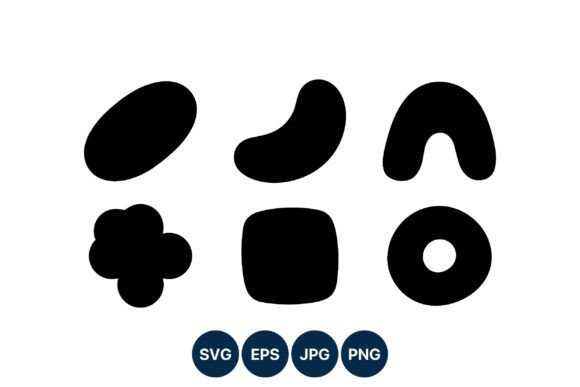 Black Abstract Organic Blob Shapes