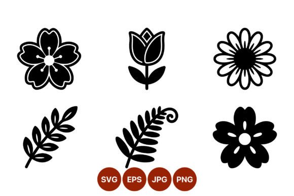 Black White Flower Leaf Vector Icons Review