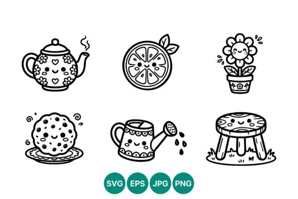 Cute Black and White Teapot Lemon Flower Review