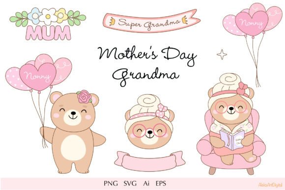 Cute Mother s Day Grandma Bear Clipart 2 Review