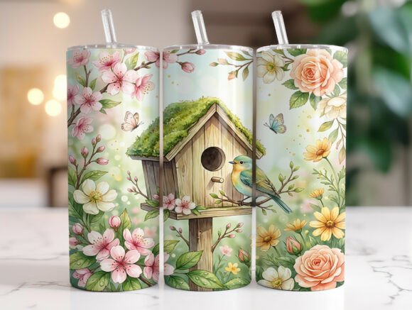 Floral Birdhouse Garden 20oz Tumbler PNG Review