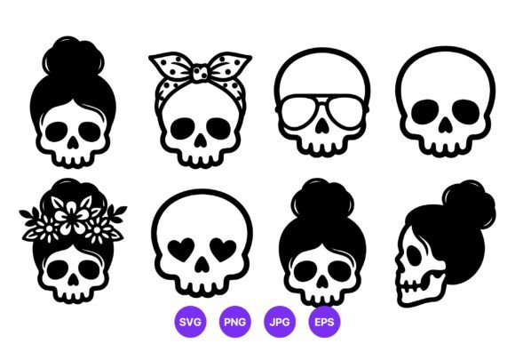 Skull Faces Hair Accessories Vector Review